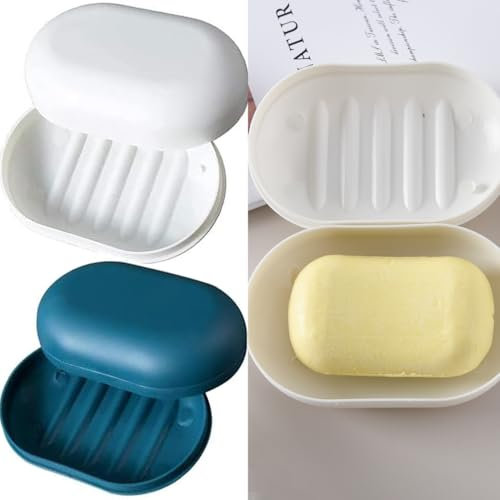 Travel Soap Case Box - 2pcs Portable Soap Dish with Lid, Holder for Home, Travel, Camping, Gym, Sealed Container