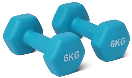 Amazon Basics Neoprene Dumbbell Weights Set, Pair of 6 kg