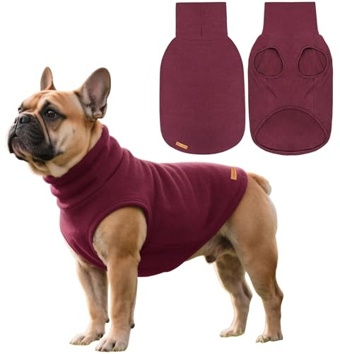 Mosucoirl Felpe per Cani Maglioni cani Maglione per Animali Domestici Felpe con cappuccio Abbigliamenti per cani caldi Cappotti e giubbotti per cani piccoli e medi XS-4XL (Rosso, S)
