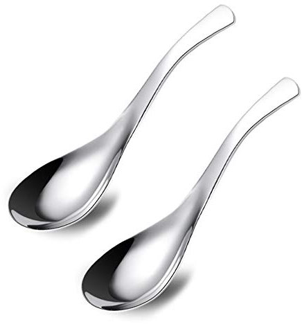 ERCENTURY Stainless Steel Spoon, Soup Spoon, Coffee Spoon, Desert Spoon, etc. Light Weight and Small Size Especially Suitable for Toddlers, Children, Espresso etc. (Set of 2)