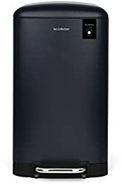 Les Collectors Poubelle de Cuisine à pédale Acier inoxydable n°709, Capacité 30 L, Compacte, Pratique, Seau intérieur amovible, Design, Résistante, Fermeture couvercle silencieuse, Bleu Foncé