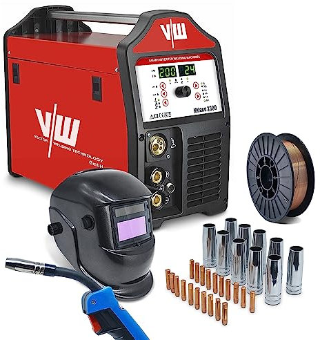 Soldadura de Hilo con Gas Mig Mag- Dispositivo de Soldadura de Gas Inerte 200A MMA/MIG/Lift-TIG y Función de Soldadura de Electrodo 170A | 2 y 4 Tiempos- Milano 2300 de Vector Welding