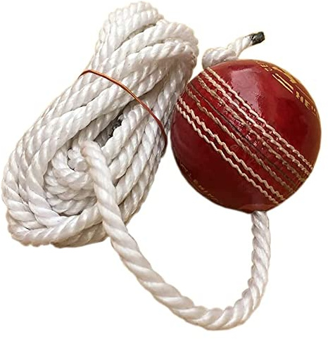 AnNafi Hanging Cricket Ball with Cord, Red, Standard Size, 1 Count
