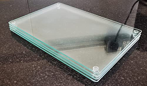 (Pack of 2) Clear Glass 30x20cm Chopping Board - Kitchen Food Preparation Worktop Saver Protector Cutting Board