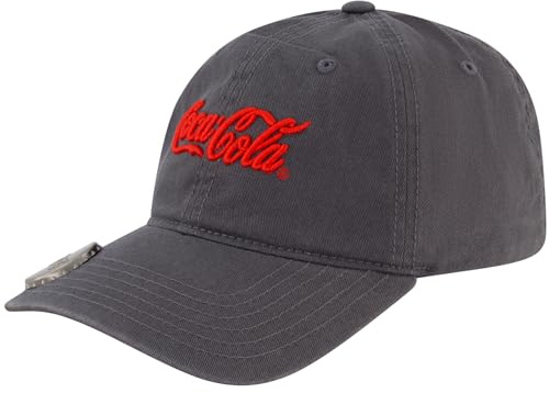 Concept One Unisex-Erwachsene Coca Cola Dad Hut, Logo Baumwolle verstellbare gebogener Krempe Baseballkappe, GRAU, Einheitsgre