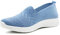 Dr Keller Womens Slip On Breathable Mesh Ladies Lightweight Casual Flat Walking Active Sneaker Pumps Fashion Trainers (Blue), 8 UK