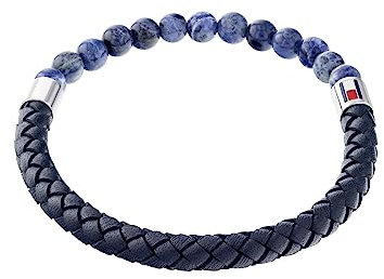 Tommy Hilfiger Jewelry Armband mit Schmuckperlen für Herren aus Leder Marinblaues - 2790475
