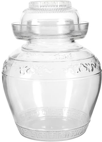 Kichvoe Pot De Fermentations En Verre Pot De Traditionnel De Kombucha À Large Bouche Avec Joint D'eau Boîte De Stockage D'étanchéité Pour Cornichons Choucroute Kimchi