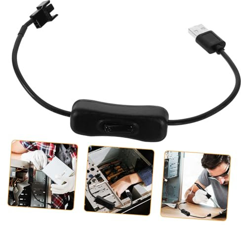 Housoutil 12v to 5v Fan Power Adapter Cable Usb to Fan Cable for Pc Easy to Install