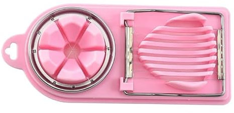 Corta Huevos Cocidos 1 picadora de huevos de acero inoxidable, picadora de huevos, picadora de frutas y verduras, utensilios de cocina Cortador Huevos Duros (Color : Dark Pink)