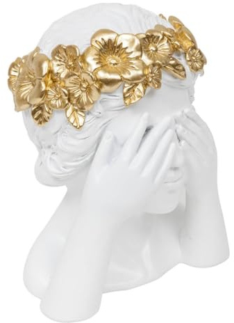 Atmosphera - Buste de Femme Wild résine Blanc h22cm