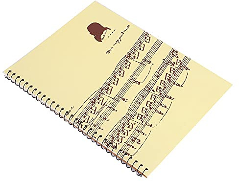 Carnet de notes de 50 pages, livre de partitions vierges, partition pour auteur (motif de note jaune)