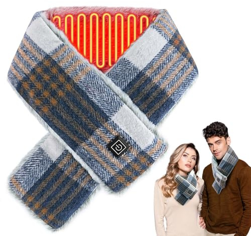 Acemall Heated Scarf USB Heated Scarves with 5000mAh Power Bank for Women and Men Fast Heating Scarfs Rechargeable Heated Neck Scarf Electric Heated Shawl Neck Warmer for Men Women Winter Cold Weather