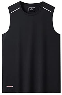 Set 8 Herren Oversized Loose Fitting Wicking Sweatshirt Schnell Trocknend Kleidung Eissport Weste Sommer Laufen Fitness Body Ärmelloses T-Shirt Weste Langarm Tops Männer Casual, Schwarz , 7XL