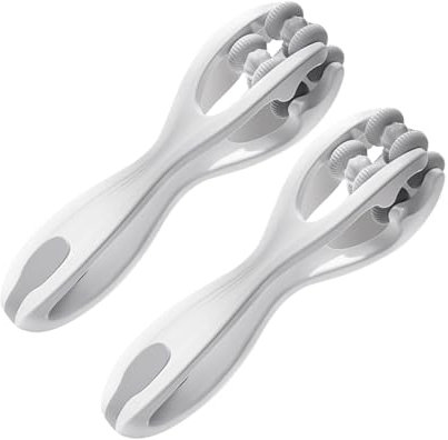 2 Stücke Handmassagegerät Finger Massageringe Muskel Entspannen Massagegerät Hand Massagegerät Doppelseitiger Massageroller für Arthritis und Karpaltunnelbehandlung（Grau）