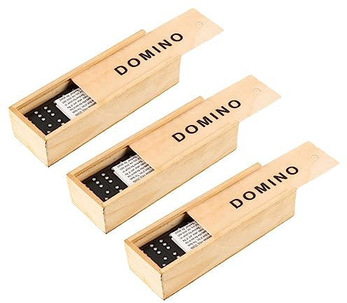 Milisten 3sets Wooden Domino Blocks Set Toy Blocks Domino Board Games for Boys and Girls Educational Learning Game Activity at Home School
