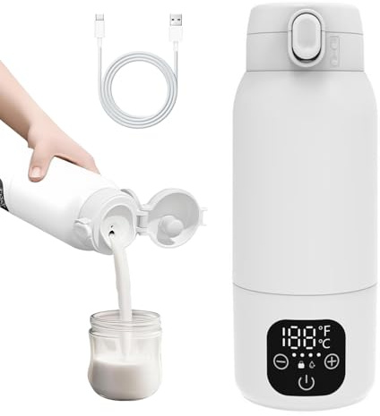 Calentador de biberones portátil para bebé, Afenau 500 ml, calentador de biberones para bebé, calentamiento rápido, 24 horas de temperatura constante, calentador para leche materna, leche, agua