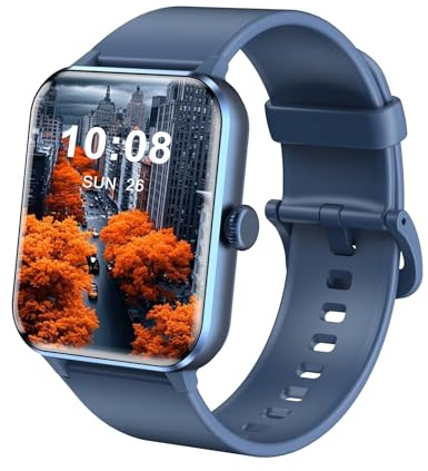 Rastreador de actividad física con llamadas inalámbricas para hombres y mujeres, reloj inteligente deportivo con monitorización de actividad, pantalla táctil de 1,86 pulgadas, con podómetro, B