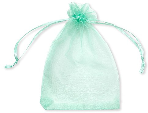 YFZYT 100 Pcs de Organza Transparentes Bolsas Bolsitas para Decoración y Regalos de Boda Joyas Caramelo Dulces Regalo,10×15 CM,Agua Verde