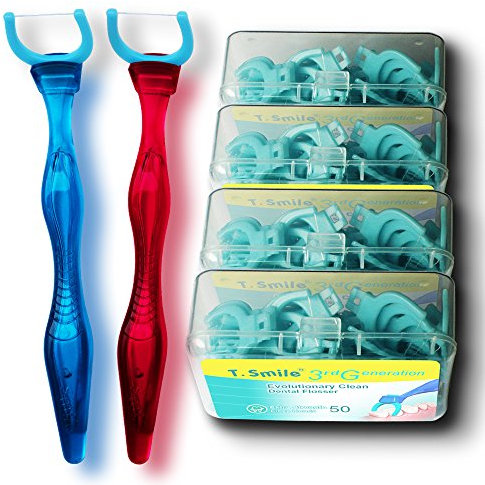 T.Smile 3rd generation dental flosser 1 griff + 100 extra strength köpfe floss