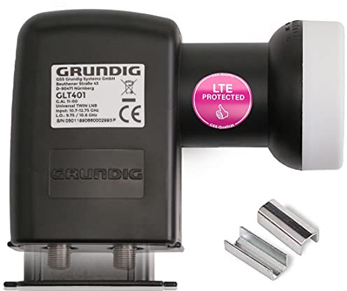 GSS Double tête LNB pour parabole satellite numérique 2 récepteurs, TV et TV Avec filtre LTE Full HD, 4K, HDTV, 0,1 dB 2 voies Protection contre les intempéries Résistant au froid et à la