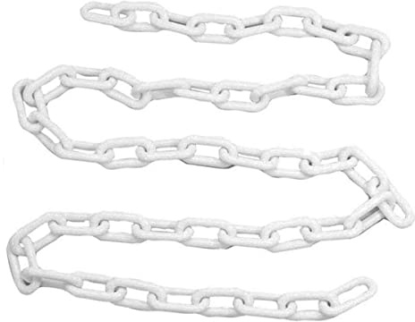 MACHSWON 2 m x 8 mm plastkedjor, barriärsäkerhet, plastkedja, varning, post-, vägkonkedja, isoleringskedjor för transportanläggning, dekorativt trädgårdsstaket vit
