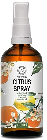 Aroma Spray aux Agrumes 100ml - Huile Essentielle de Citron et de Pamplemousse - Brume d'Ambiance Parfumée - Maison et Linge - Intérieur