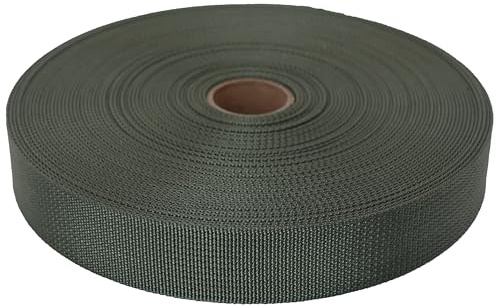 GM CLIMBING MIL-W-17337 Nylon Webbing Flat MilSpecs 1200Lbs for Tactical Goods, Backpack Straps, Loops, Slings, PALS MOLLE Webbing Adapter 1 inch x 30Ft / 10 Yards Ranger Green