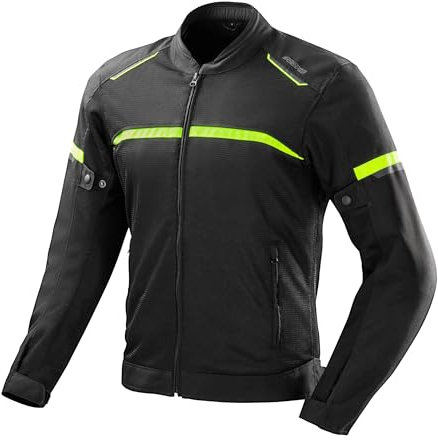 OZONE MOTO Neo Air Motorradjacke Herren | Textil | Ellbogen und Schulterprotektoren Stufe 1 | Rückenprotektortasche | Große Mesh Belüftungspaneele