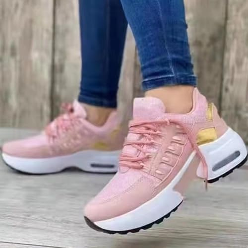 Scarpe Terapeutiche Per Diabetici Da Donna Scarpe Da Corsa Scarpe Alluce Valgo Piedi Gonfi, Scarpe Da Ginnastica Leggere E Traspiranti Antiscivolo Scarpe Ortopediche Per Artrite Edema,Pink-43 EU
