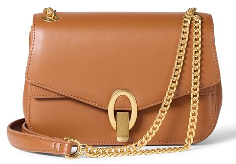 Amazon Essentials Sac à bandoulière pour femme, cuir synthétique marron clair, taille unique