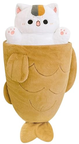 shownicer Peluche Gato Gatito 2 en 1 Kawaii Cojín de Peluche Juguete Cojín de Lanzamiento Regalo para Niños Niñas 3+ Años (30 cm)
