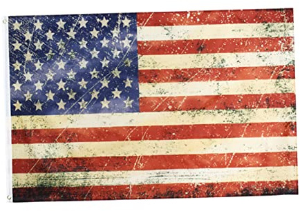 GANAZONO 1pezzi Bandiere Americane Vintage Decorazione Patriottica Per Feste e Per Eventi Nazionali e Decorazioni Festive Giardino