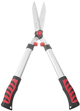 Handheld Extendable Garden Shears Hedge Sk5 Carbon Steel Blade for Trimming Borders Boxwood and Decorative Grasses Clippers Alumina/Rubber Grip Handle