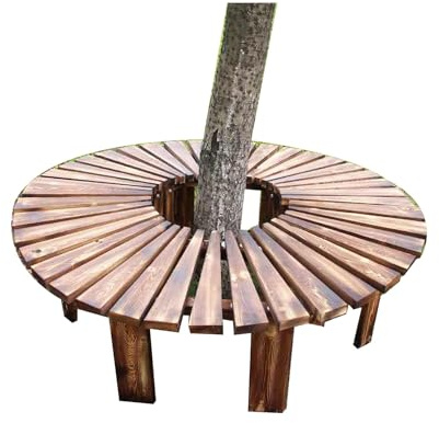 Genérico Banco De Árbol Envolvente, Asiento Semicircular Curvo, Capacidad De Carga De 400 Kg, Taburete For Patio, Jardín, Exterior