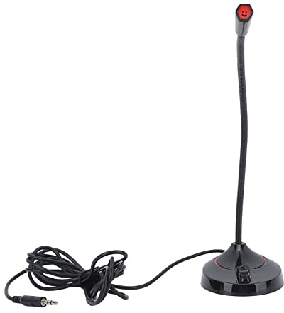 MasYosh Svanhals Trådbunden Mikrofon, Högkänslig Brusreducerande Plug and Play, med 3,5 Mm-uttag, för Livestreaming Onlinemöten Gaming Podcasting (3,5 mm)