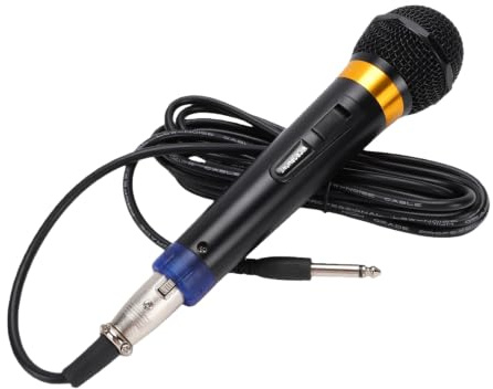 Bewinner Trådbunden Mikrofon för Karaoke med 6,5 Mm 3,5 Mm Kontakt | Dynamisk sångmikrofon, kropp i aluminiumlegering, hemma-KTV-sång, kardioid pickup, adapter med dubbla pluggar