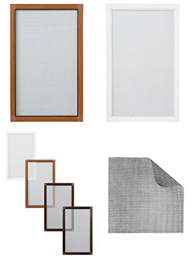 FLIEGENGITTER MOSKITONETZ ALU RAHMEN MÜCKENGITTER 80x100, 110x130, 120x140 cm (110x130cm, Weiss)