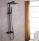 Design-Duschsystem Duschsäule SEDAL-Thermostat 8921B Basic in Schwarz - Optional mit Edelstahl-Duschkopf eckig, Auswahl Duschkopf Quadrat:40x40cm