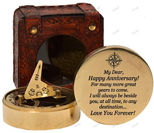 De Cube Für Damen und Herren - Sonnenuhr-Kompass mit besonderer Gravur - Romantische Geschenkideen für Sie und Ihn - Ehemann Geschenke von der Frau (vorher mit meinen Liebesprüchen graviert)