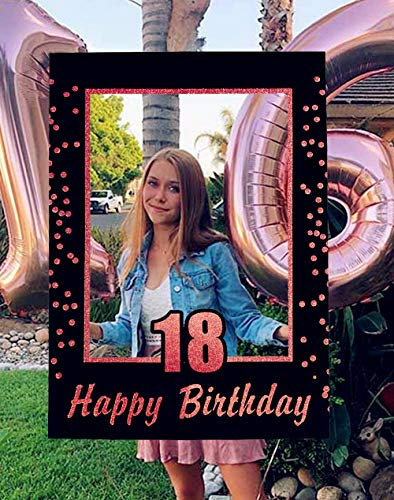 JeVenis rose gold 18th birthday party photomaton props 18th birthday photo frame birthday photo frame