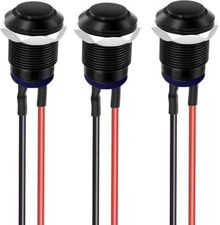 Gebildet 3pezzi Precablato IP65 Impermeabile Pulsante con Aggancio Autobloccante in lega di Alluminio Pulsante on off 12mm 2A 12V/24V/125V/250V CA (prevalenza alta)