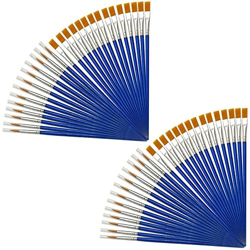 Zerthaus 200 StüCk Kinder Pinsel Set für Aquarell ÖL GemäLde Flache + Spitz BüRste für KöRper Gesicht Nagel Kunst