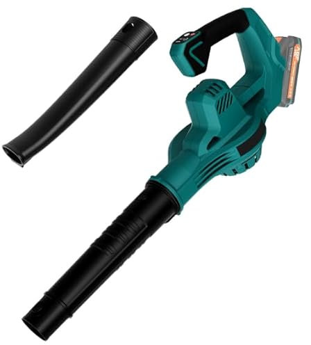Akku-Laubbläser für Makita 18V Batterie, Elektrischer Laubbläser mit 2 Batterie 10000mah und Ladegerät, 220km/h, leistungsstark, Drehzahlregelung, für Rasenpflege, Garten (ohne Akku)