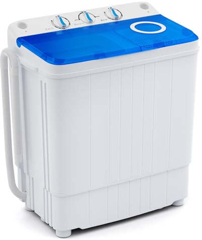 Giantex GX10587US-DK-GX-PF, 18,0 pund kompakt tvätt spinner kombinerad pumpavlopp, 2,5 kg dubbelbadkar 7 pounds, bärbara tvättmaskiner för avdelning, RV Dorm College