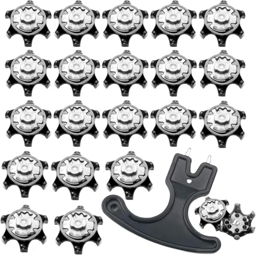 20 PCS Golf Spikes, Golf Shoe Spikes, Replacement Cleats Tooth spikes for Easy Install to golf Shoes, Traction & Comfort(20 PCS, with a storage box)