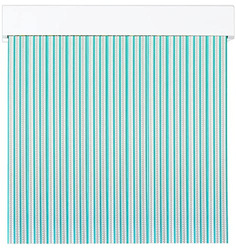 Tenda a strisce in PVC per esterni | Taglio su misura | Anti insetti | Pertoni TENDE (verde e trasparente, altezza 220 cm x 100 cm (larghezza)