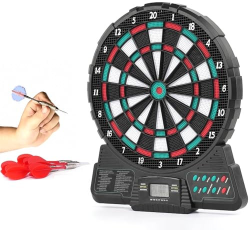 Mavdecll elektronisk darttavla, automatisk räkning, darttavla, 18 spelgrupper med 159 sätt att spela, LED digital skärm, ljudpåminnelse, lämplig för schack och kortrum