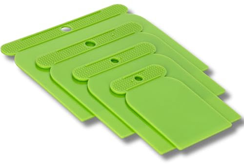 ToolSpace Set von Japanspachteln - 4 Stück - 45/75/100/125 mm - Kunststoffspachteln zum Fugen, Glätten, Verteilen von Massen, Hergestellt aus strapazierfähigem und flexiblem Kunststoff, Guter Griff