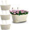 Celebration Directre 4PCS Hanging Flower Pots, Garden Planters Metal Iron Plant Pots Hanging Flower Bucket Metal Iron Large Balcony Planters with Detachable Hook for Balcony Fence Garden Home Decor